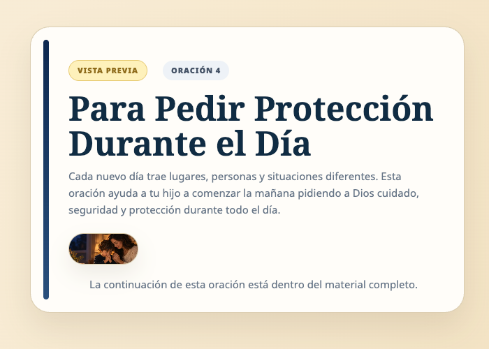 Vista previa estable del bono 01 con oración de protección