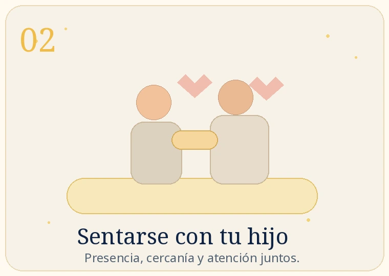 Ilustración de sentarse junto a tu hijo