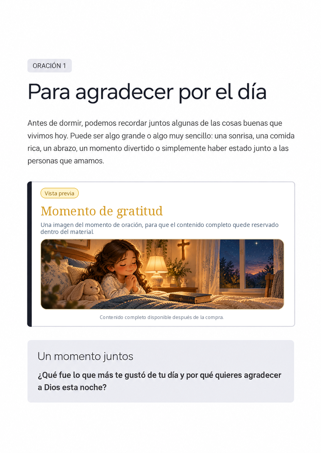 Oración 1: Para agradecer por el día