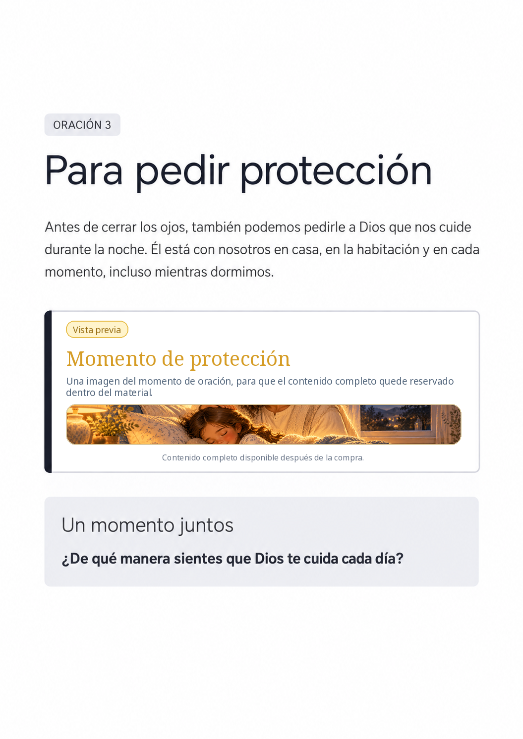 Oración 3: Para pedir protección
