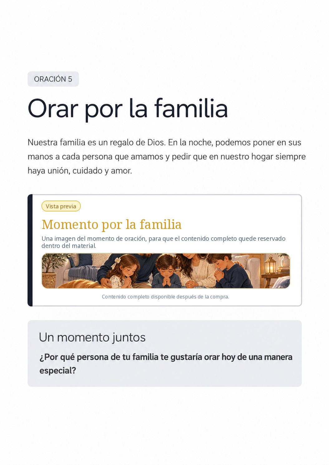 Oración 5: Orar por la familia