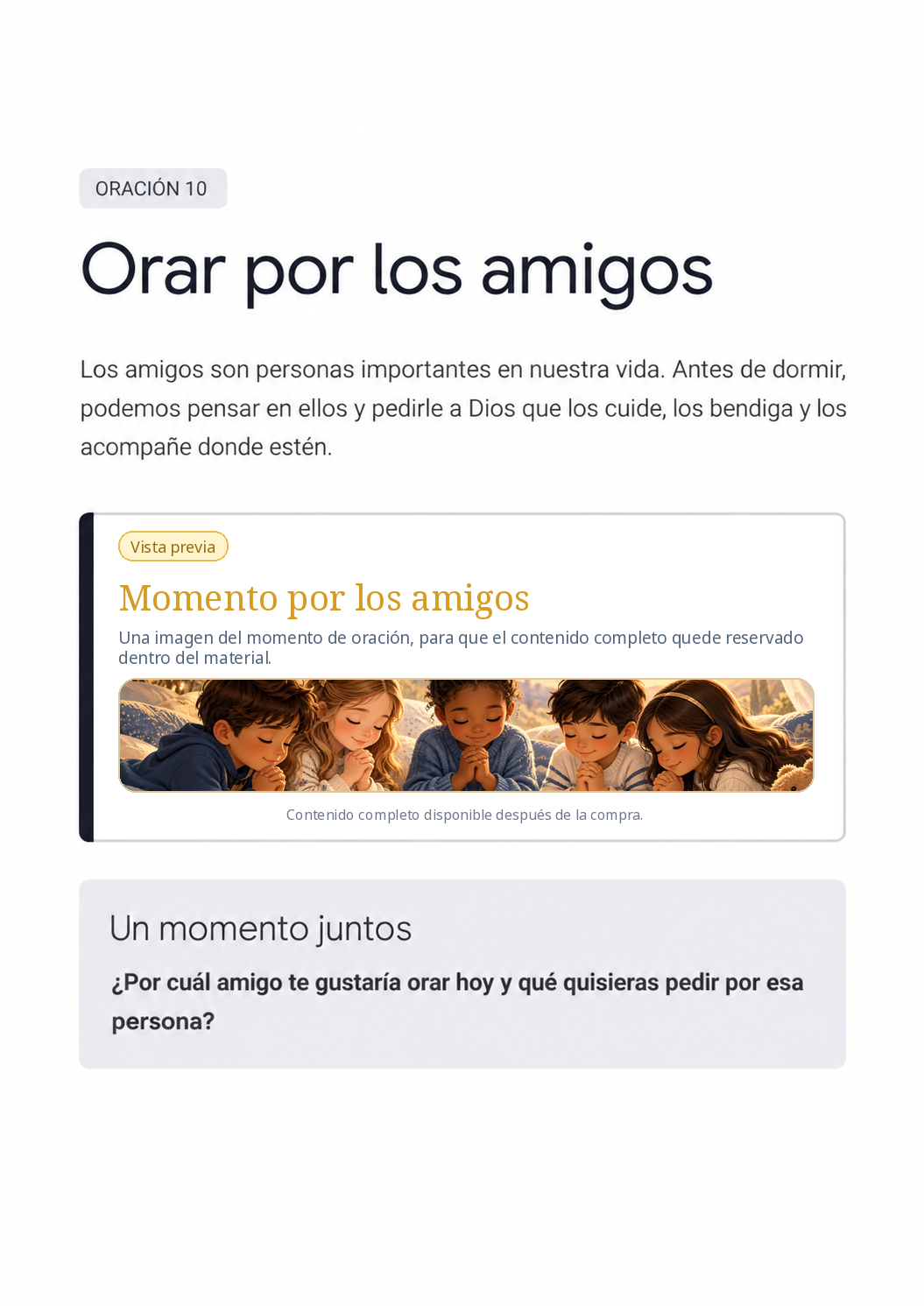 Oración 10: Orar por los amigos