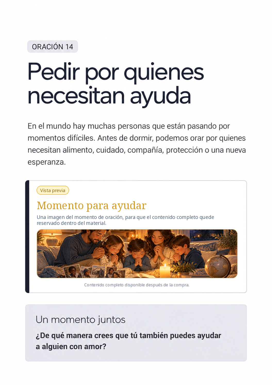 Oración 14: Pedir por quienes necesitan ayuda