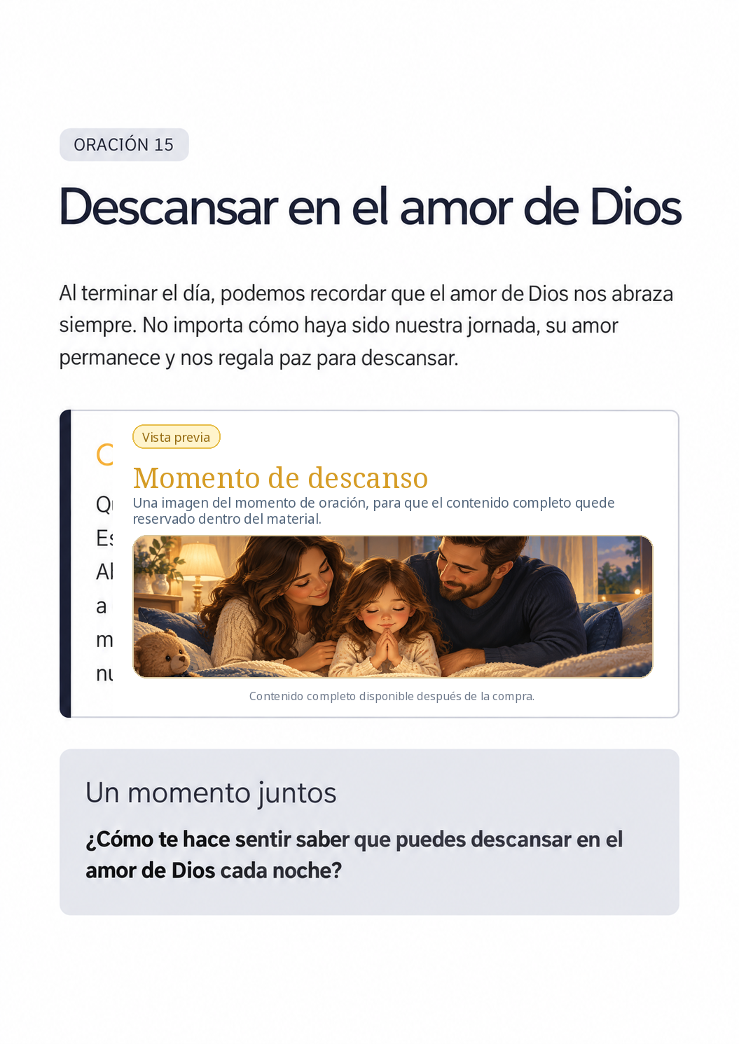 Oración 15: Descansar en el amor de Dios